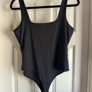 Black Square Neck Bodysuit